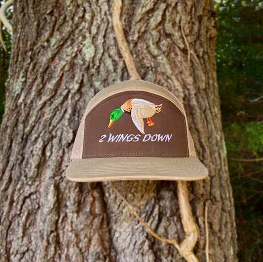 Tan and Brown 7 Panel Hat